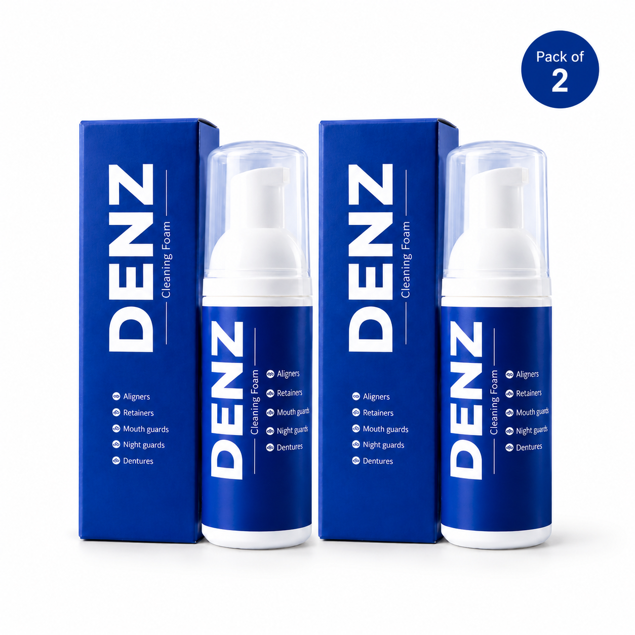 DENZ Cleaning Foam | Daily Cleaner for Aligners, Retainers & Dentures