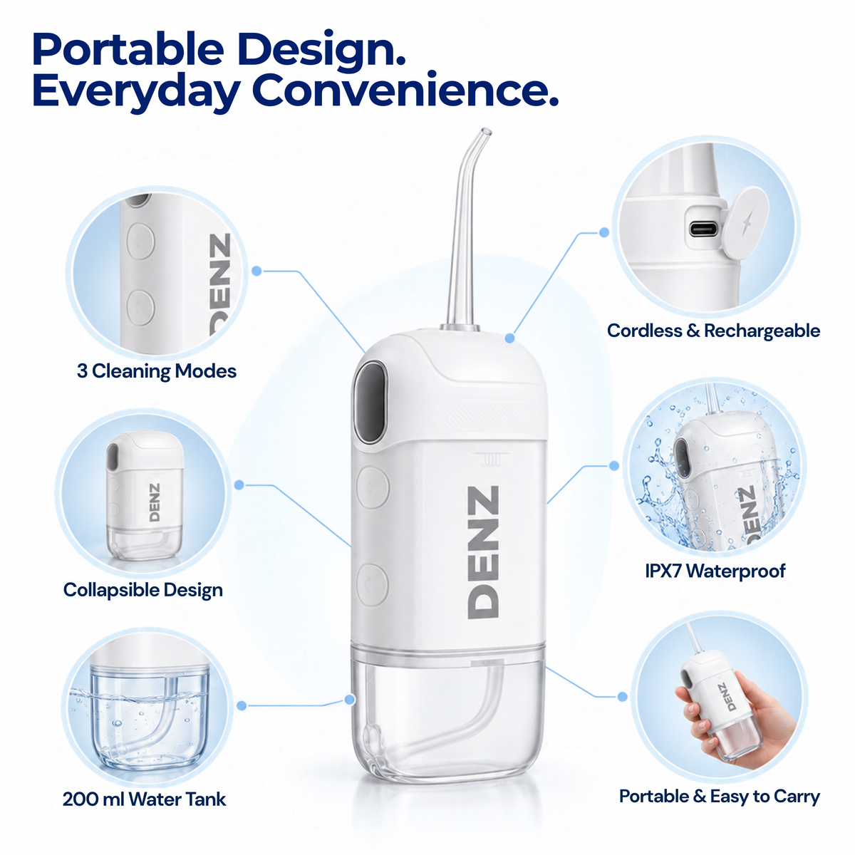 DENZ Portable Water Flosser