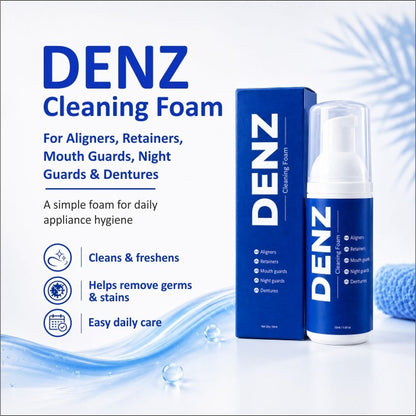 DENZ Cleaning Foam | Daily Cleaner for Aligners, Retainers & Dentures