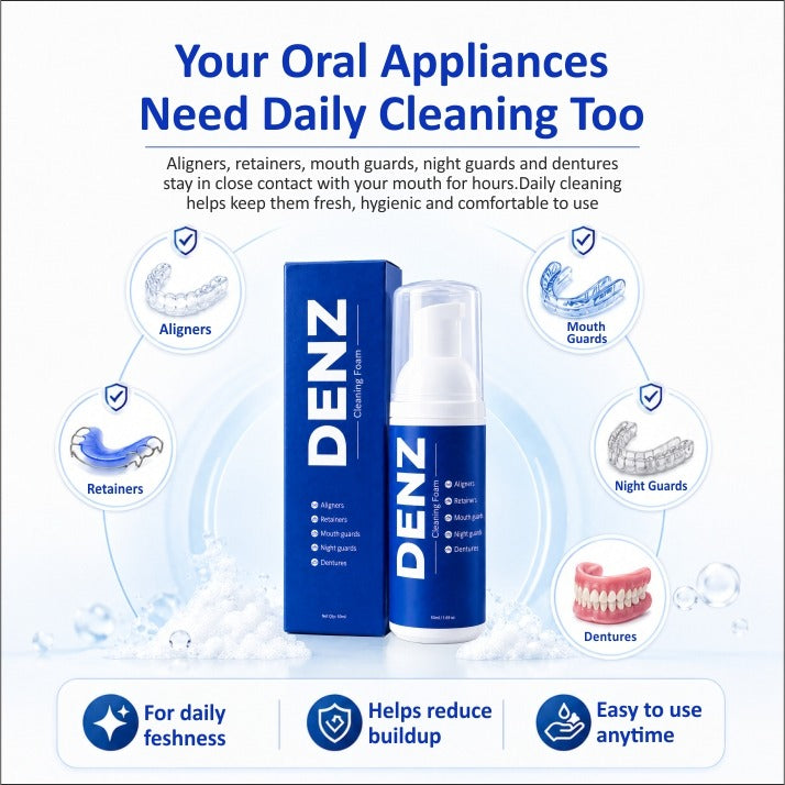 DENZ Cleaning Foam | Daily Cleaner for Aligners, Retainers & Dentures