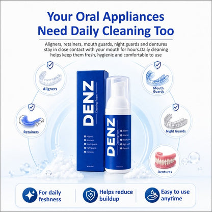 DENZ Cleaning Foam | Daily Cleaner for Aligners, Retainers & Dentures
