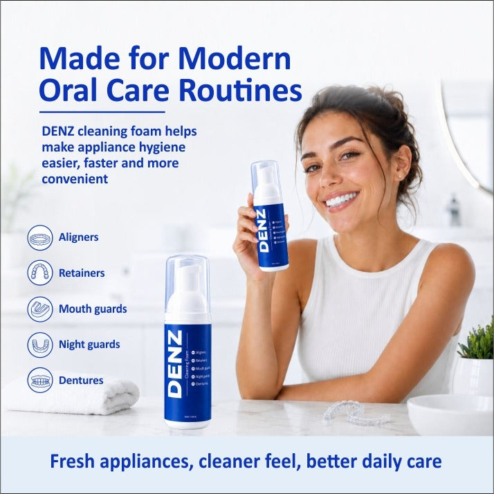 DENZ Cleaning Foam | Daily Cleaner for Aligners, Retainers & Dentures