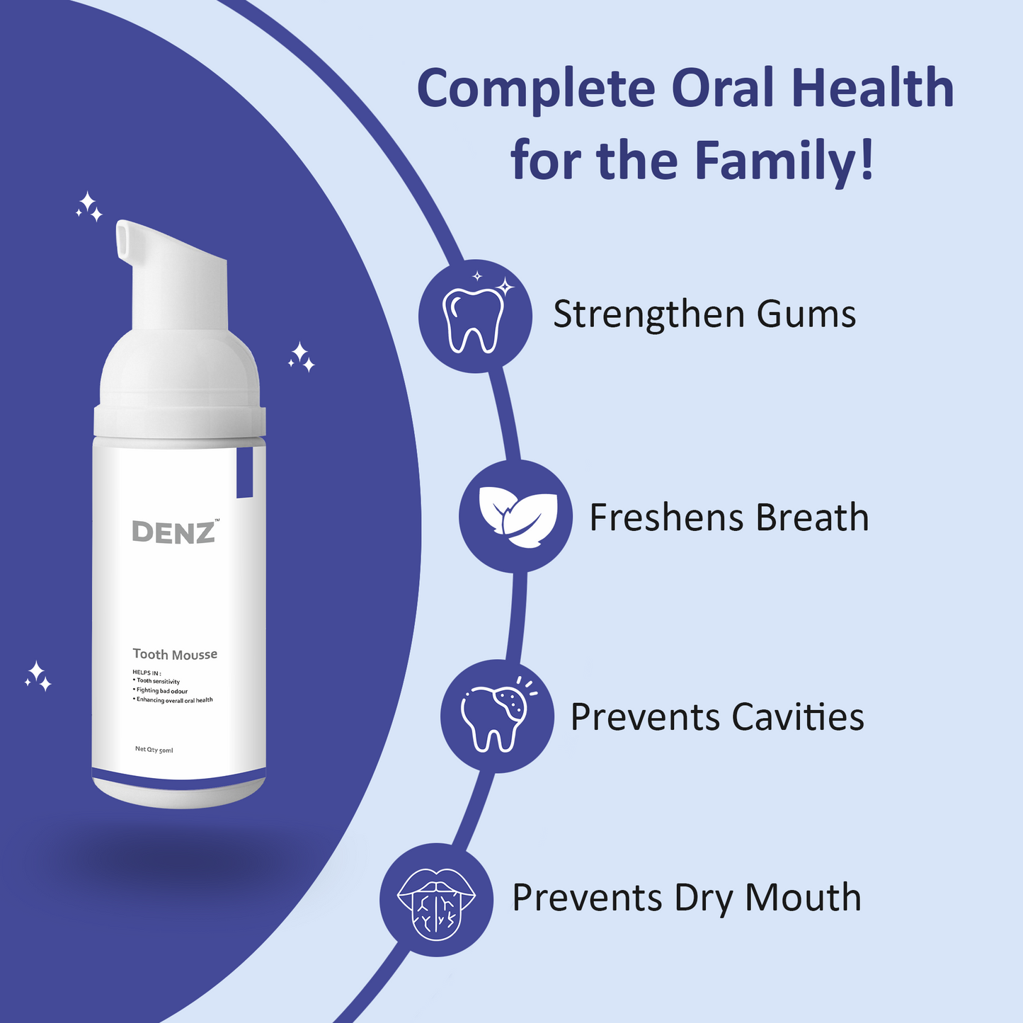 DENZ Tooth Mousse | Oral Care Foam for Fresh Breath & Sensitivity Relief
